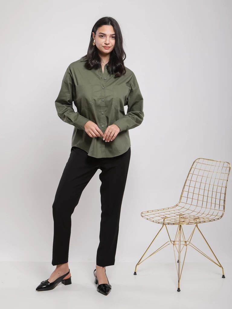 Chemise oversize manches longues