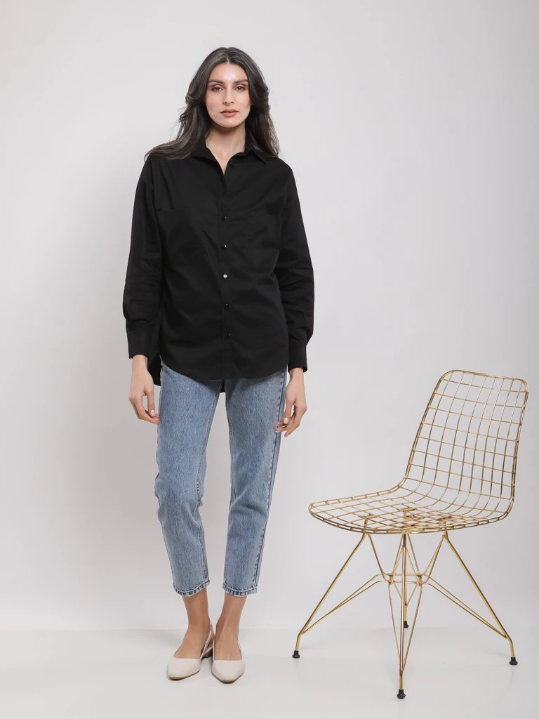 Chemise oversize manches longues