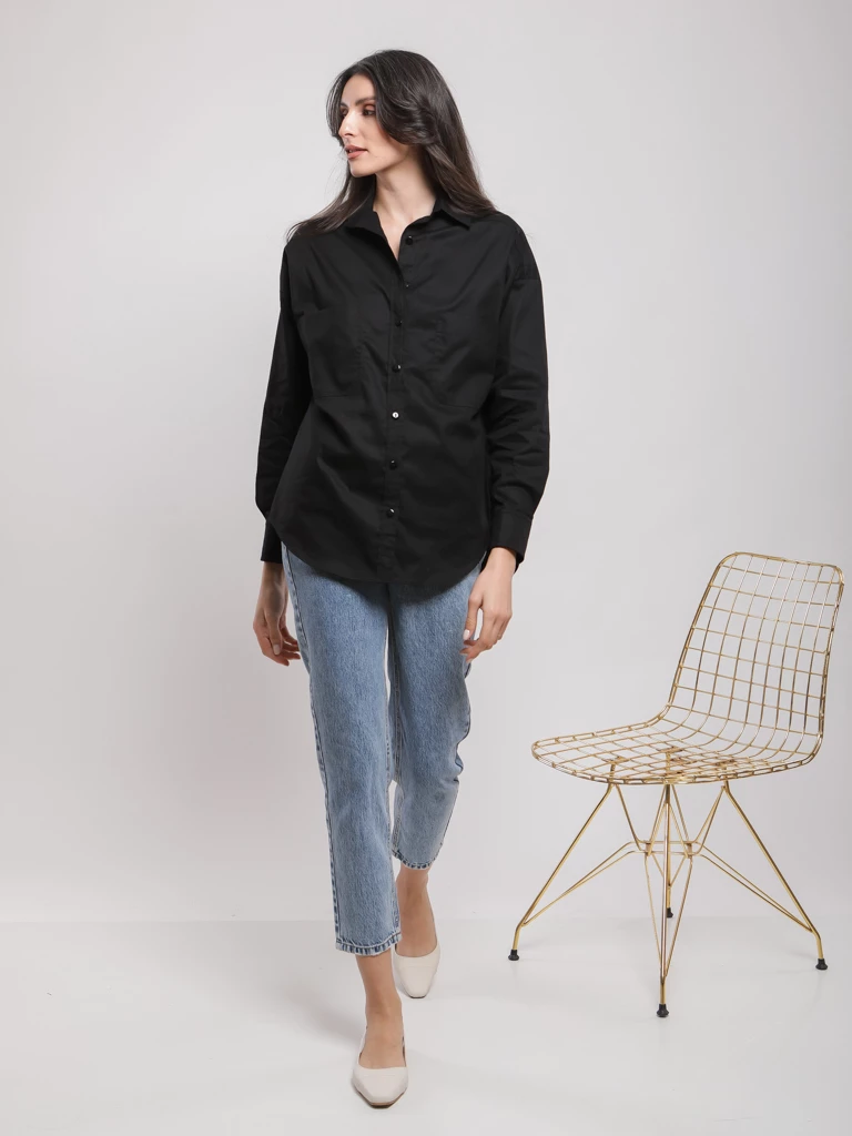 Chemise oversize manches longues