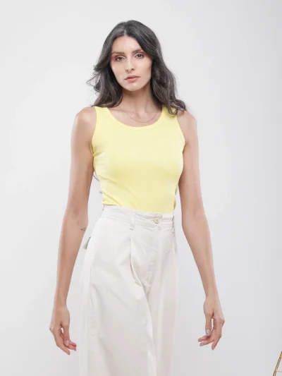 Débardeur ajusté en maille côtelée