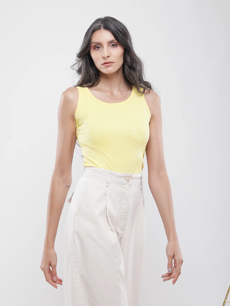 Débardeur ajusté en maille côtelée