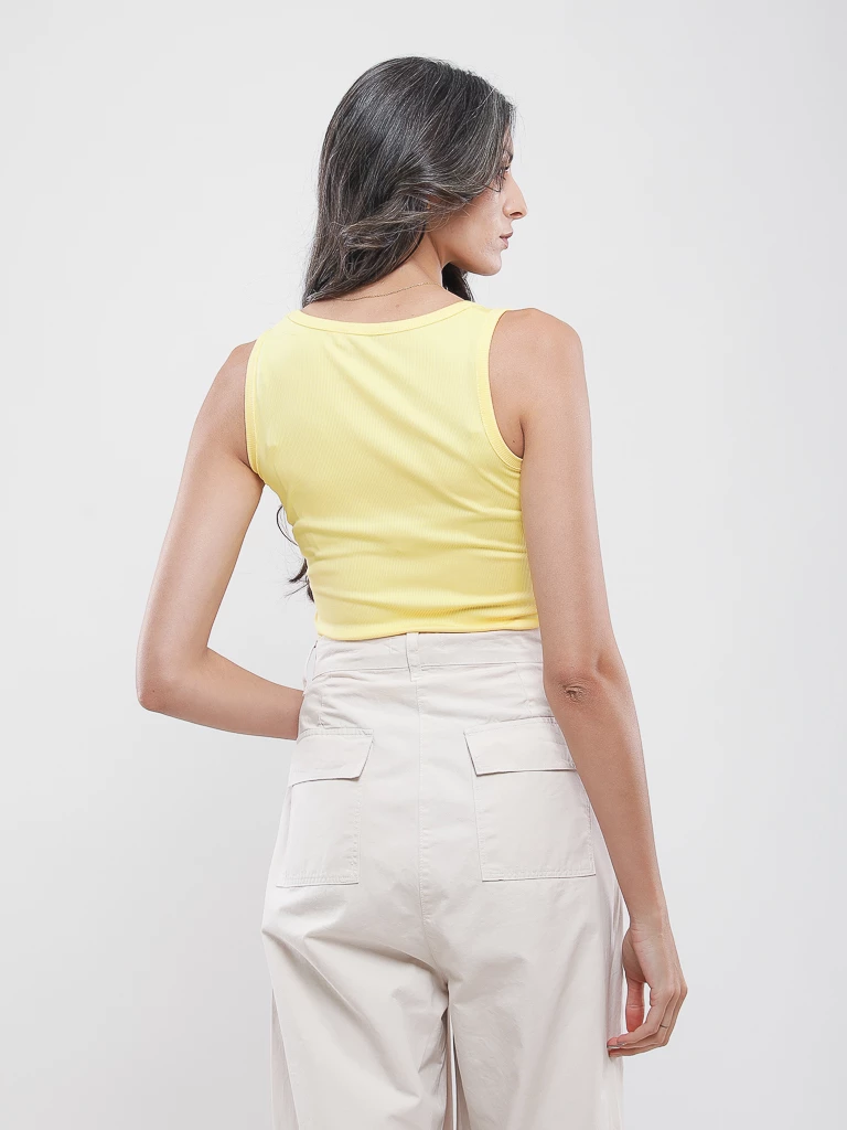 Débardeur ajusté en maille côtelée