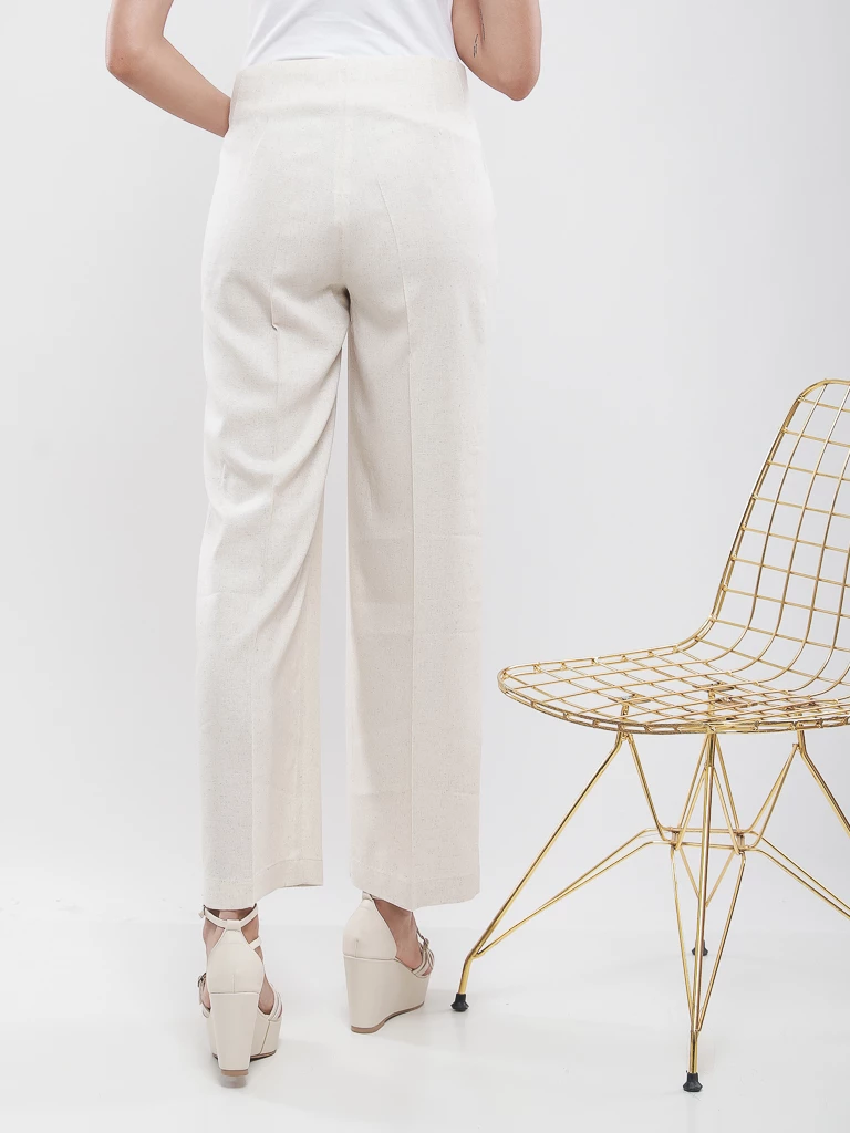 Pantalon large en lin mélangé