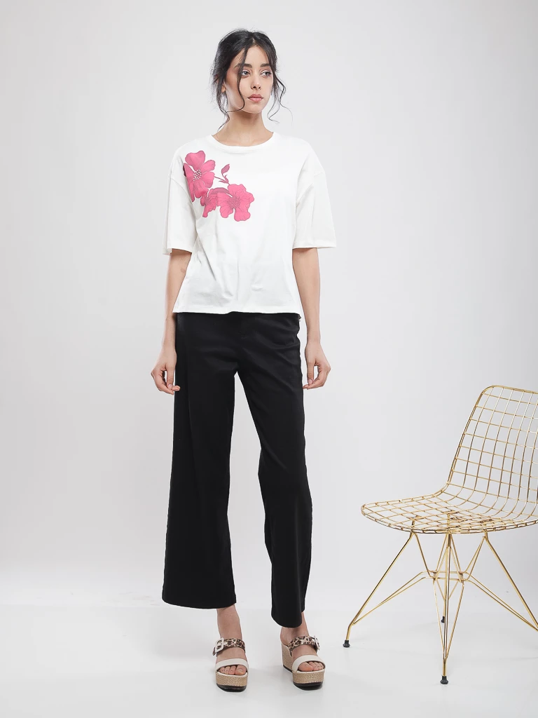 T-shirt coton à imprimé floral