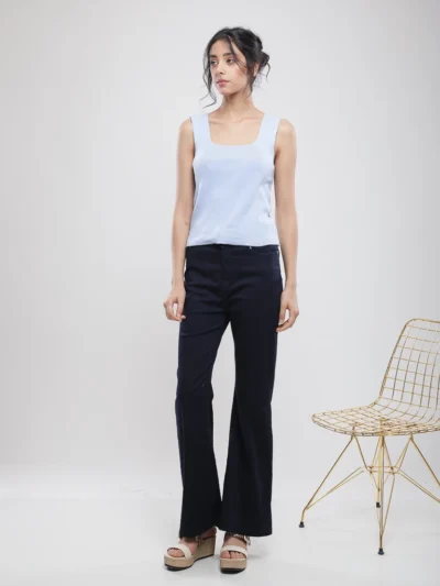 Débardeur en maille à col carré