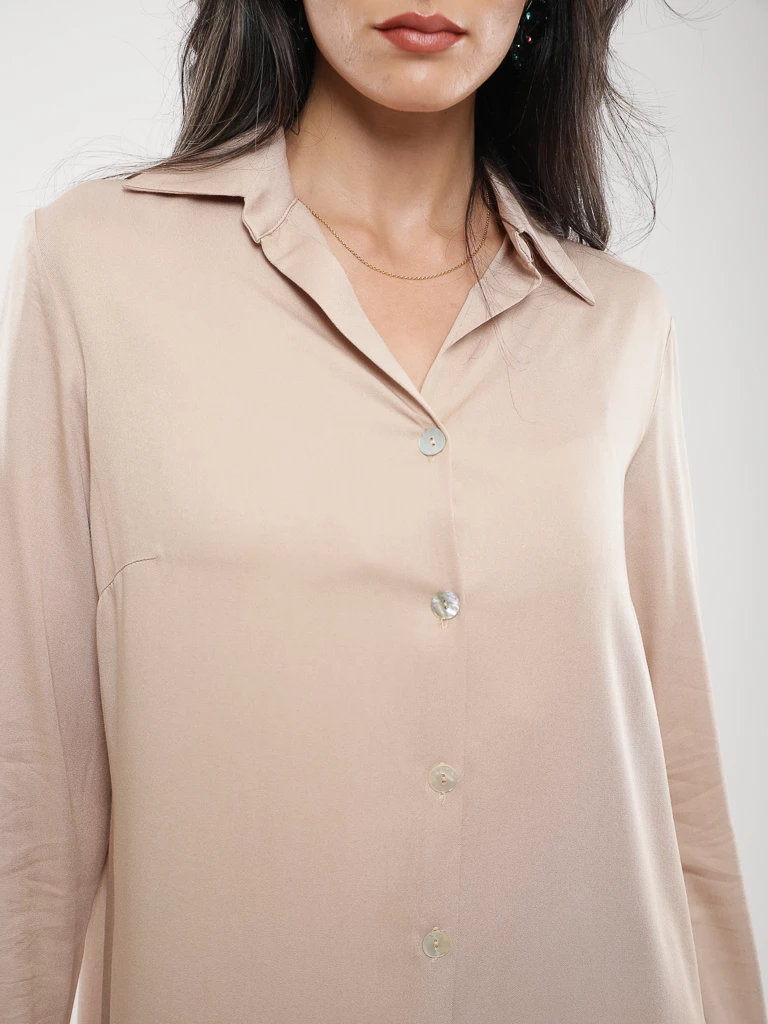 Chemise longue fluide à Poches