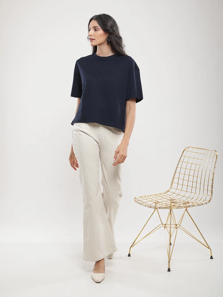 Pantalon flare taille haute