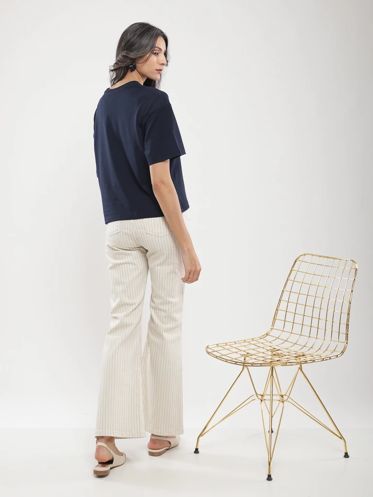 Pantalon flare taille haute