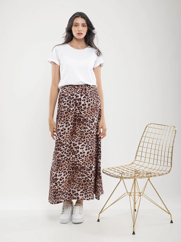 Jupe longue imprimé léopard