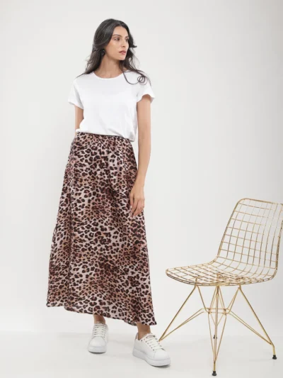 Jupe longue imprimé léopard
