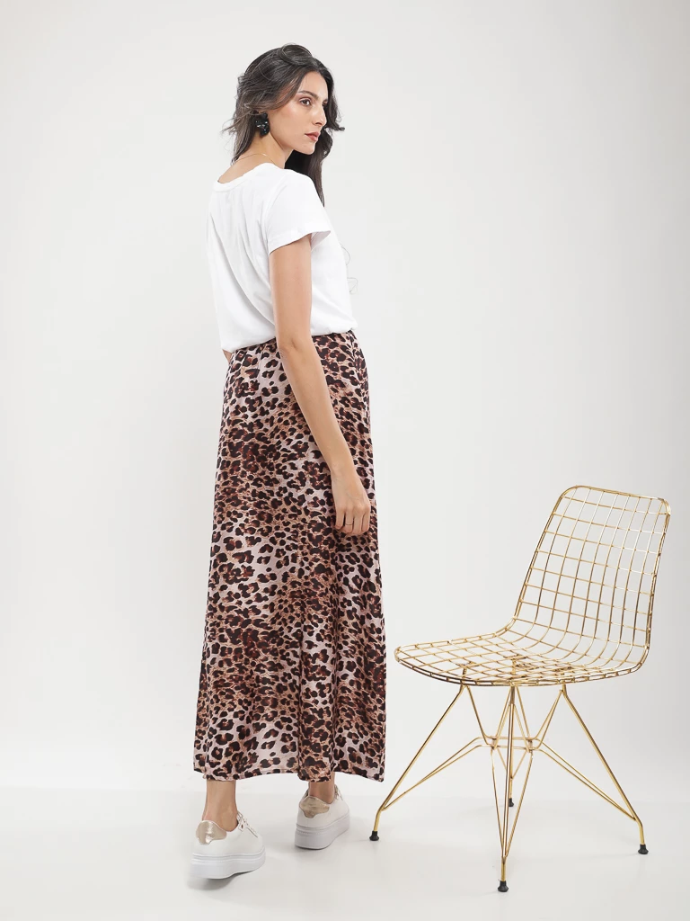 Jupe longue imprimé léopard