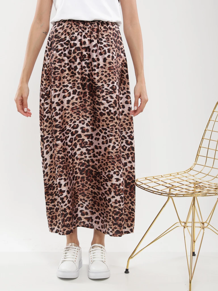 Jupe longue imprimé léopard