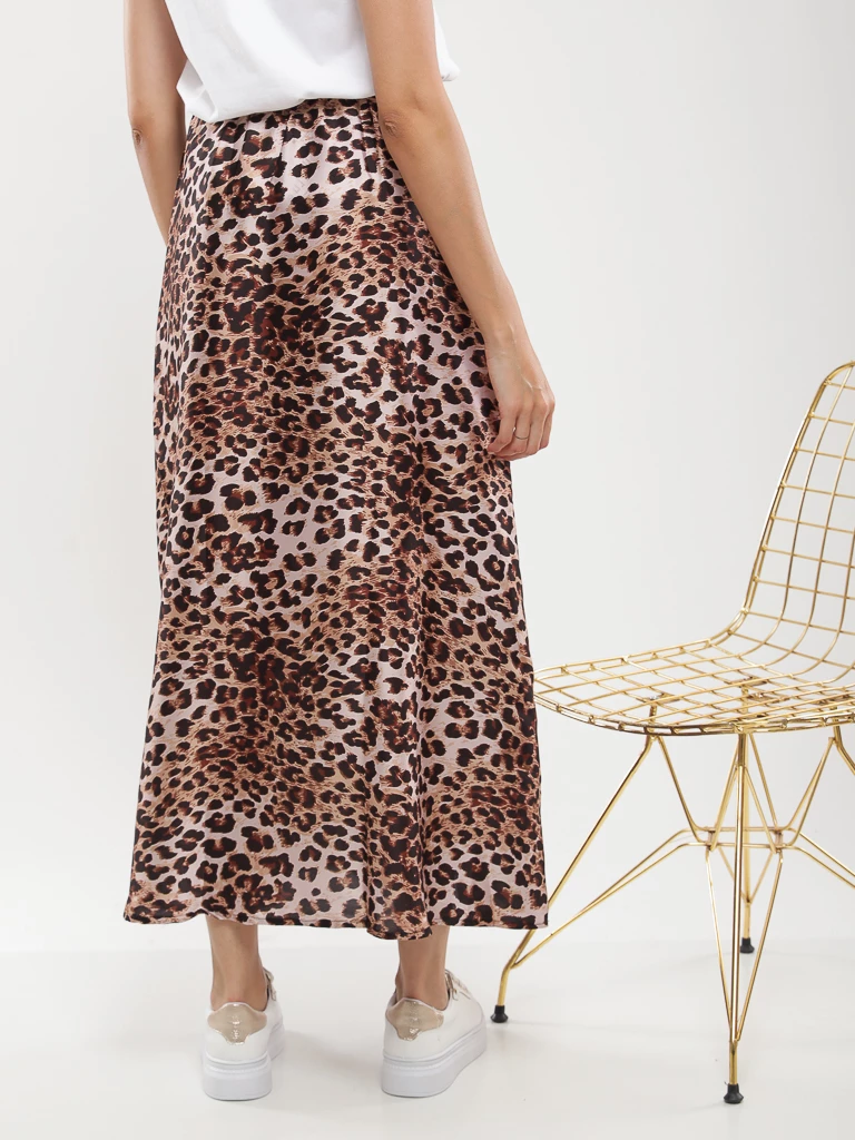 Jupe longue imprimé léopard