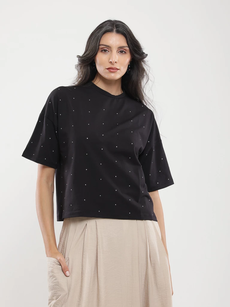 T-shirt oversize à clous