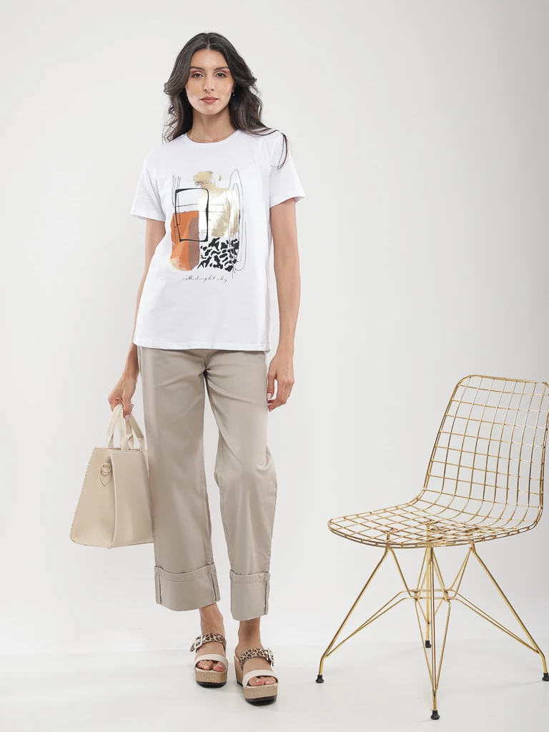 T-shirt coton à imprimé graphique