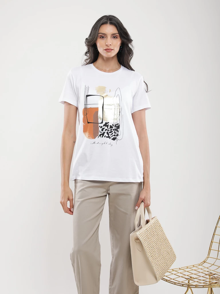 T-shirt coton à imprimé graphique