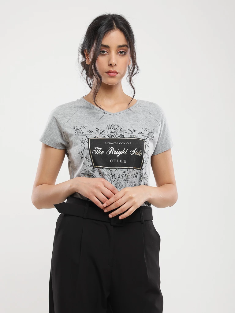 T-shirt coton à imprimé graphique