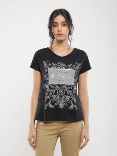 T-shirt coton à imprimé graphique