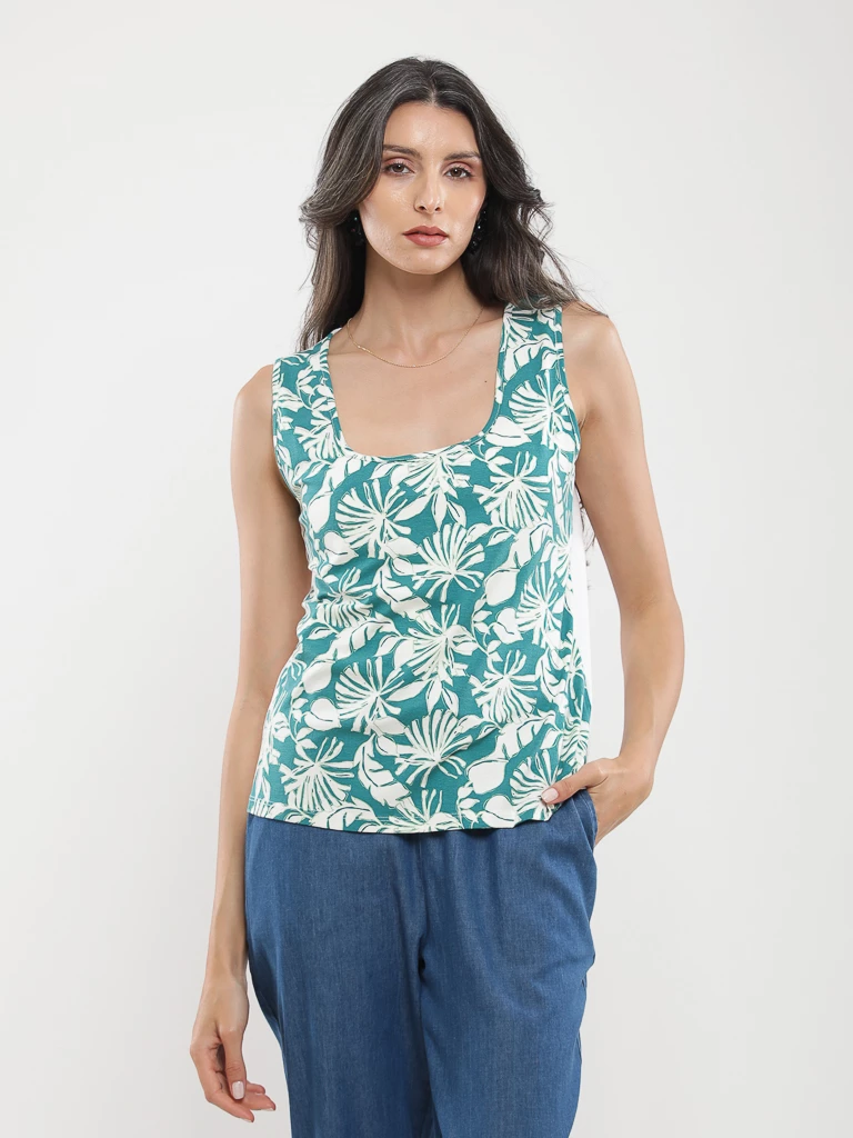 Débardeur imprimé tropical