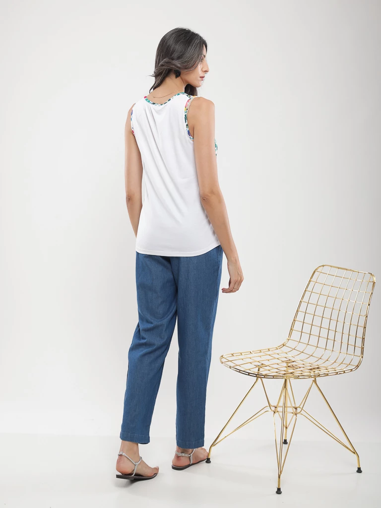 Débardeur imprimé tropical