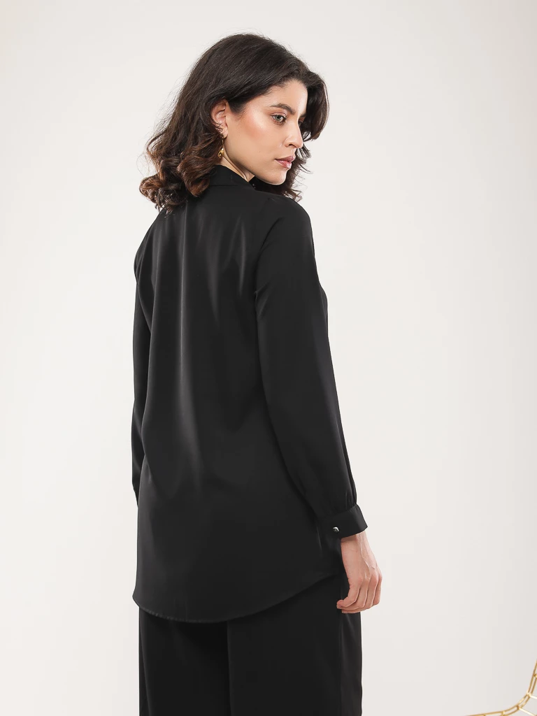 Chemise manches longues festonnée