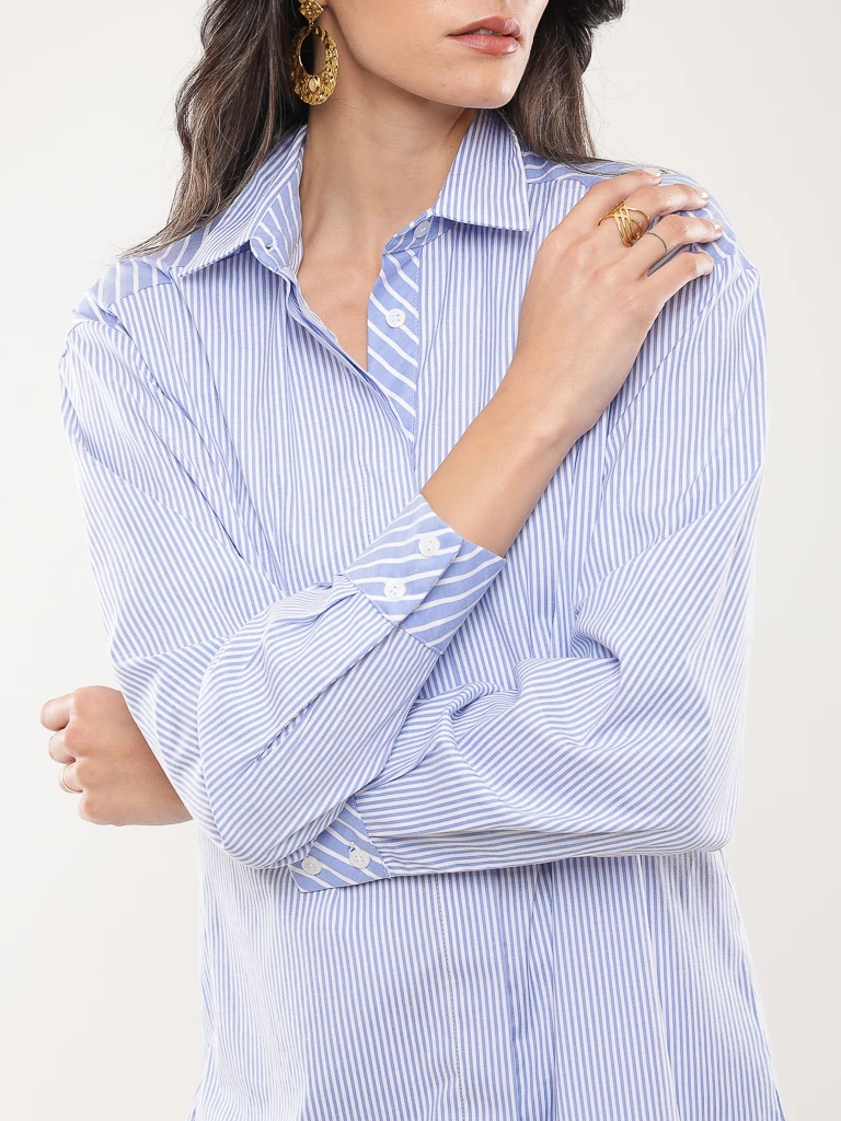 Chemise longue rayée oversize