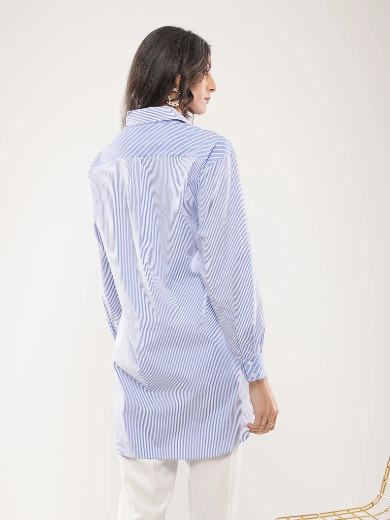 Chemise longue rayée oversize