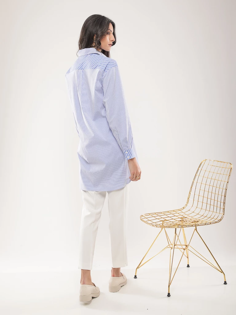 Chemise longue rayée oversize