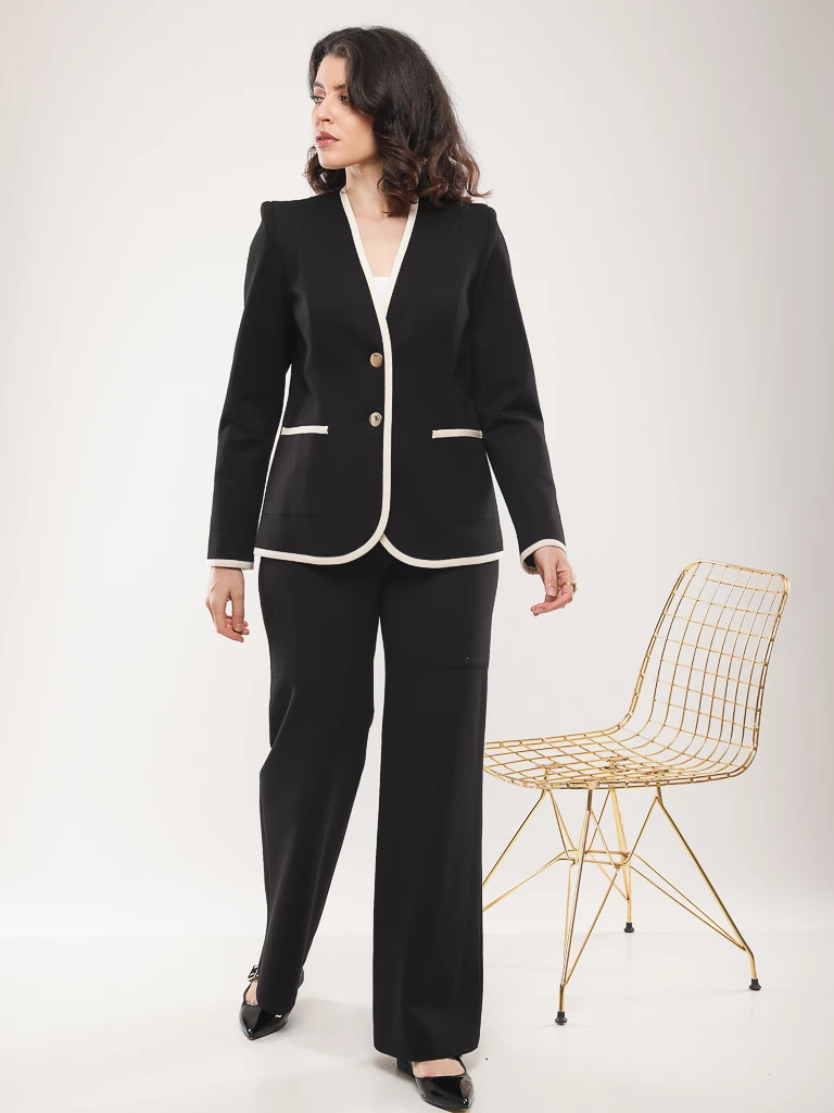 Pantalon large de tailleur à poches