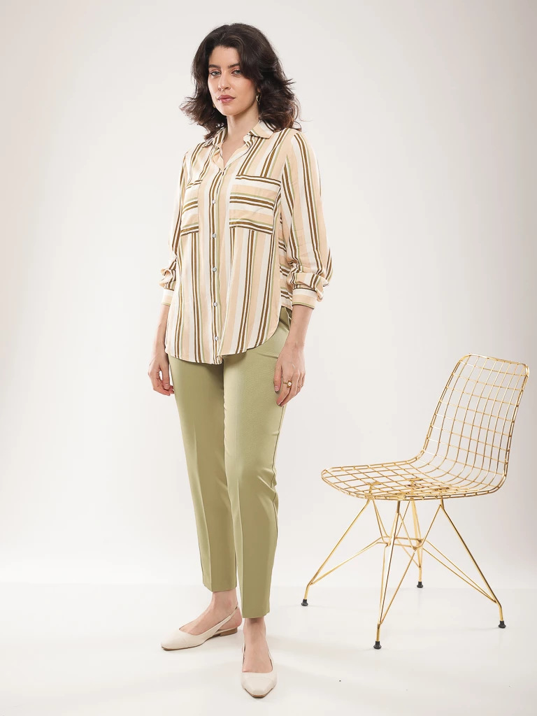 Chemise rayée manches longues