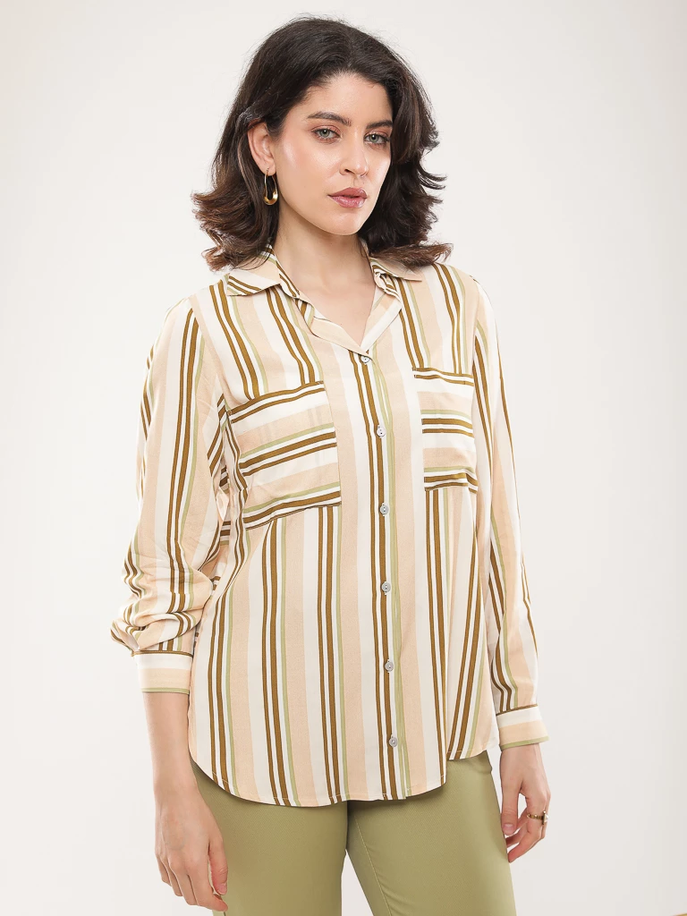 Chemise rayée manches longues