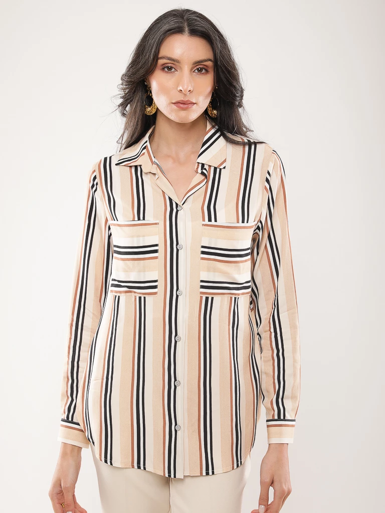 Chemise rayée manches longues