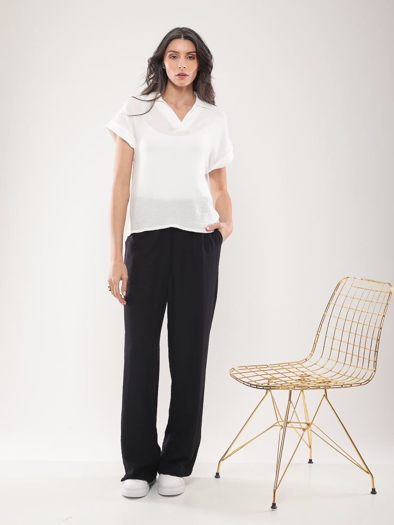 Tunique col V manches courtes