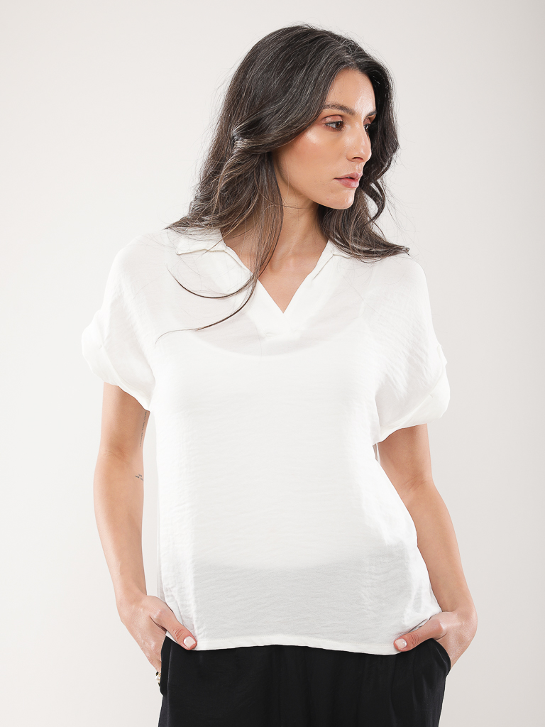 Tunique col V manches courtes