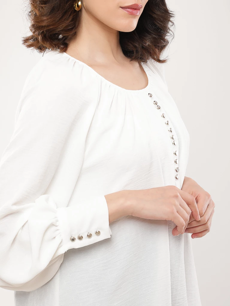 Blouse oversize à manches ballons