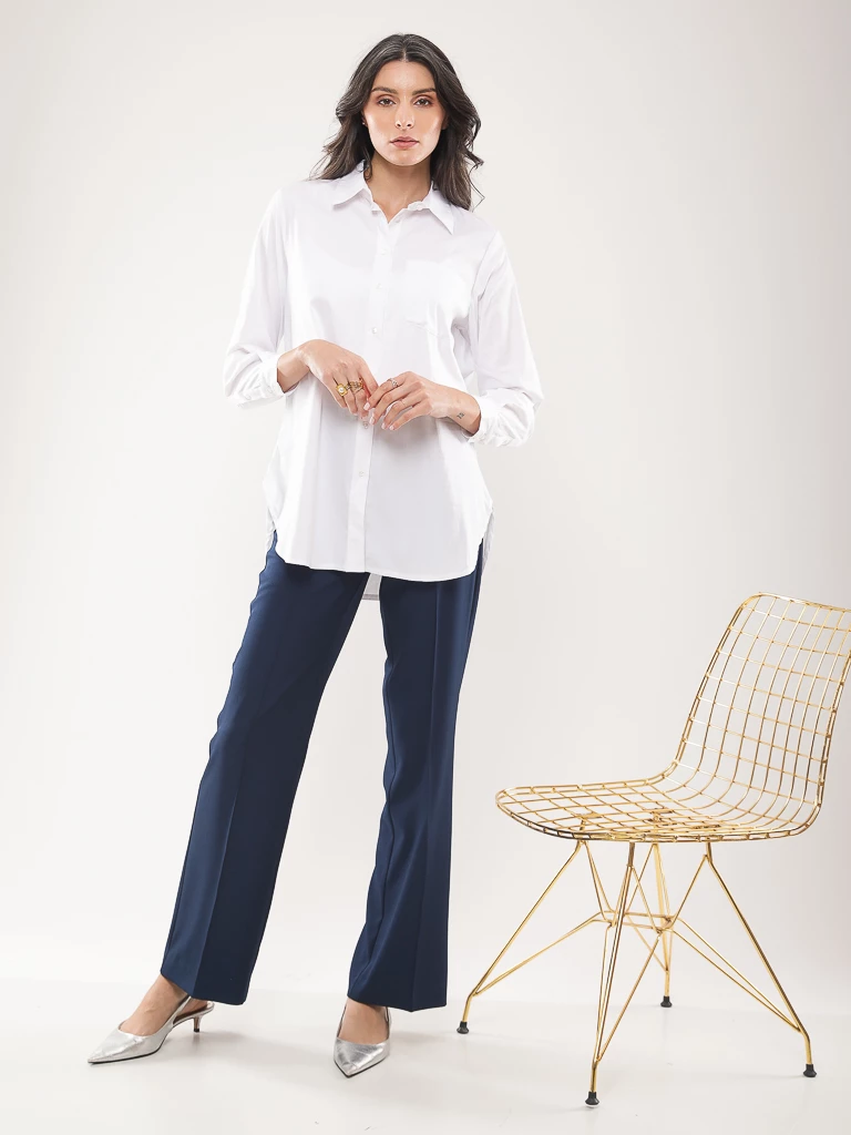 Pantalon droit taille haute