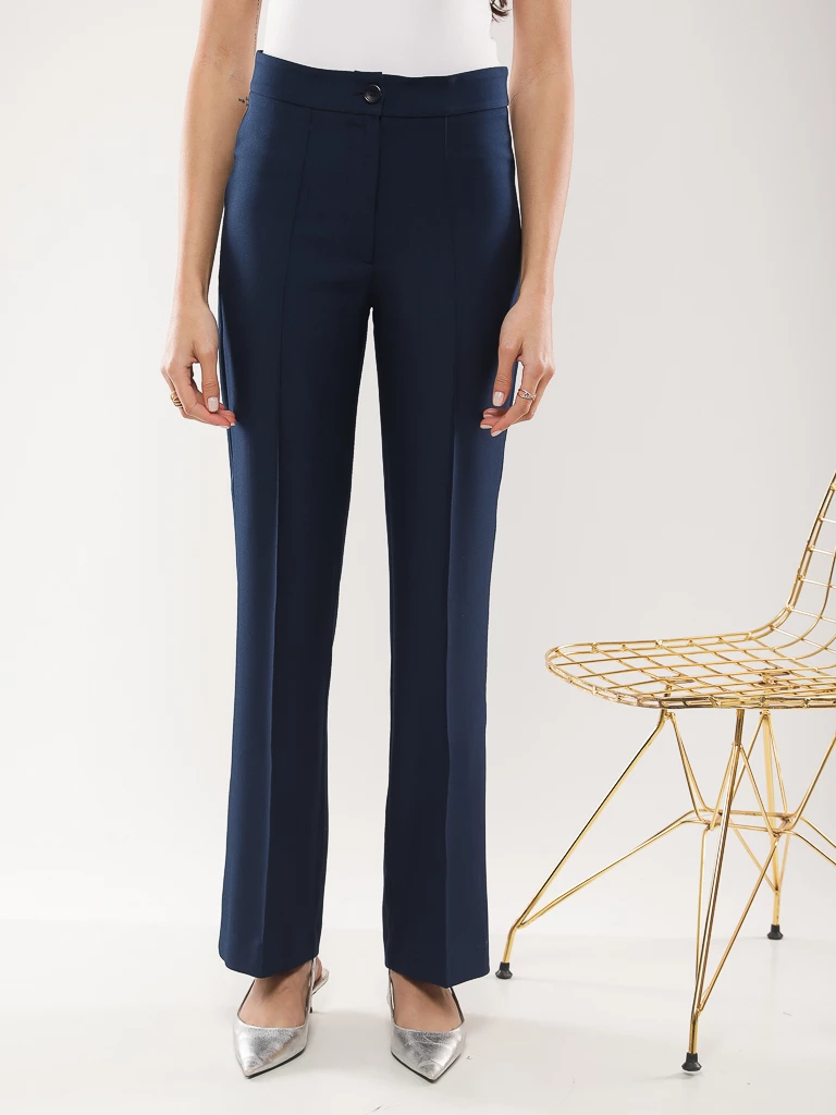 Pantalon droit taille haute