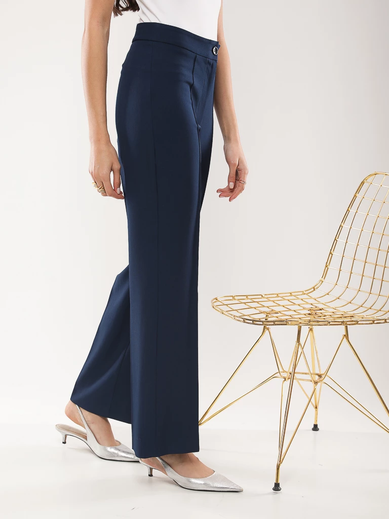 Pantalon droit taille haute