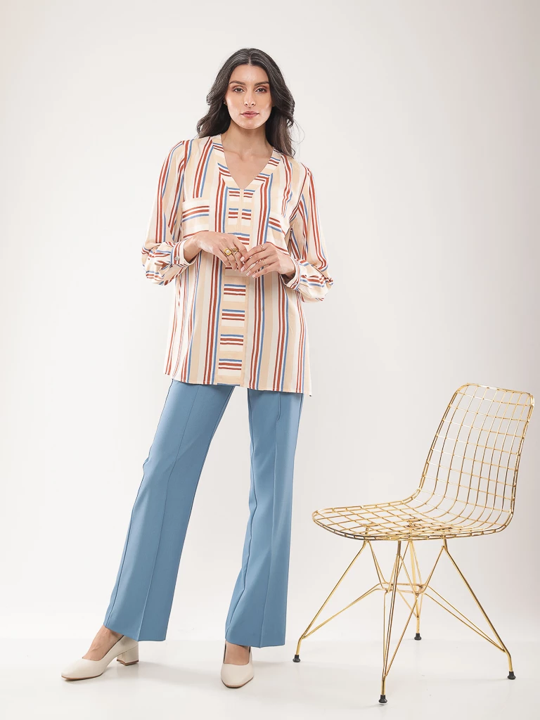 Pantalon droit taille haute