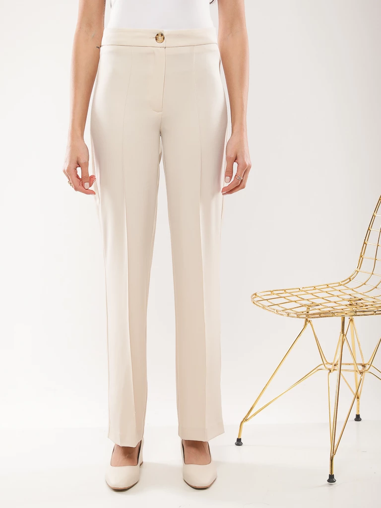 Pantalon droit taille haute