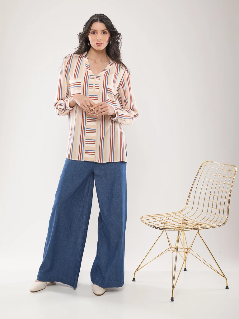 Blouse rayée manches longues