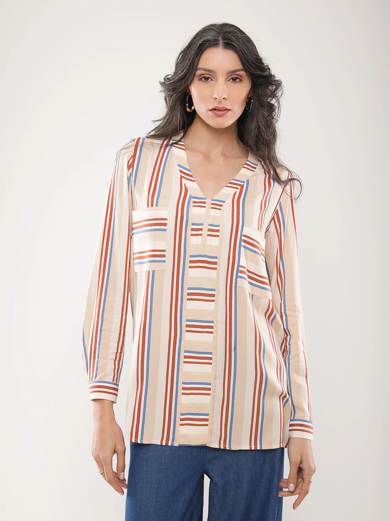 Blouse rayée manches longues