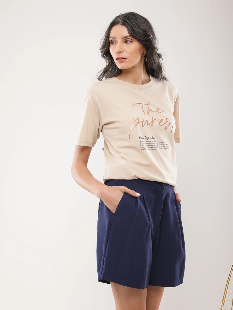 Short taille haute à pinces