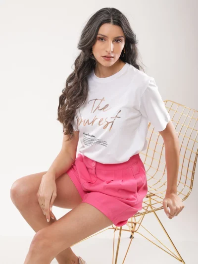 Short taille haute à pinces