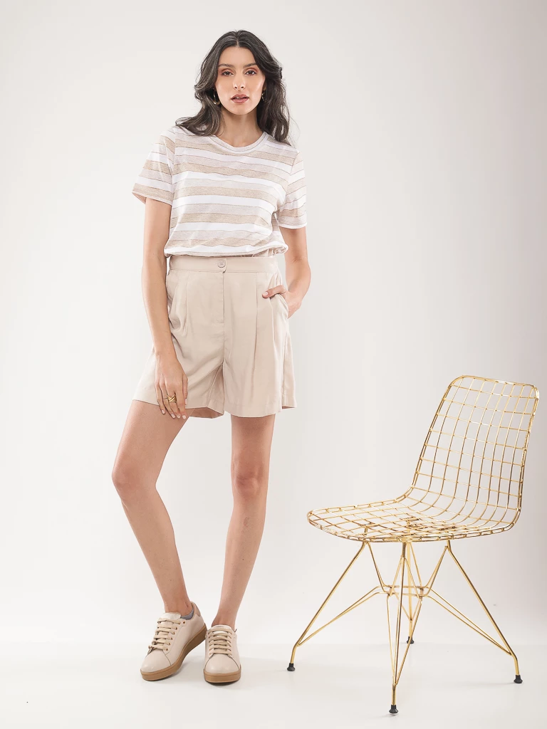 Short taille haute à pinces