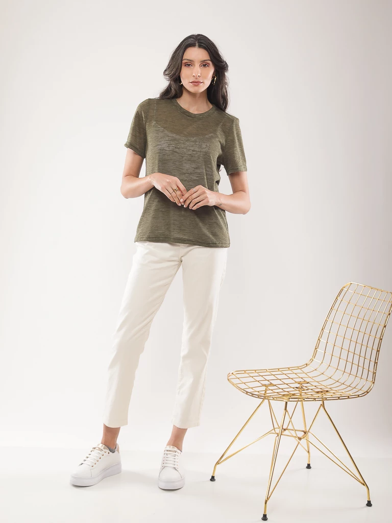 T-shirt fluide coton mélangé