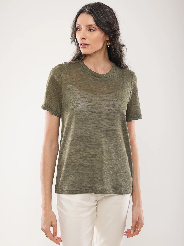 T-shirt fluide coton mélangé