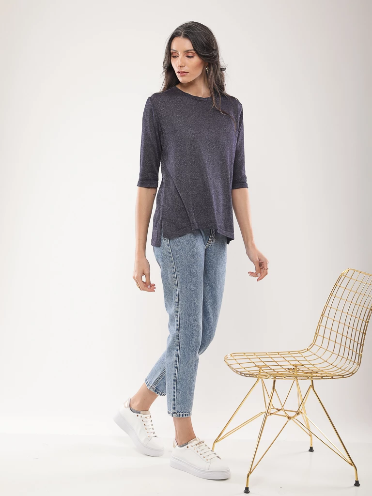 Pull scintillant manches 3/4