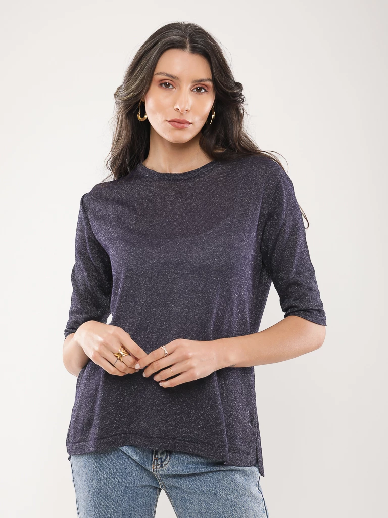 Pull scintillant manches 3/4