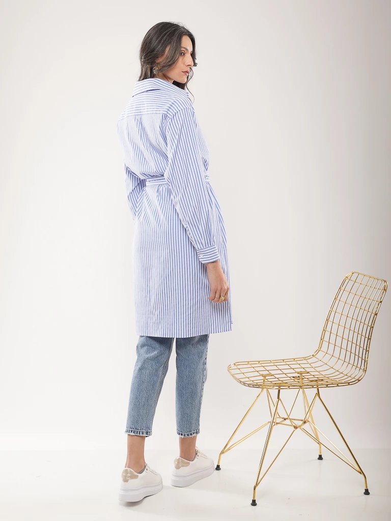 Chemise longue à rayures